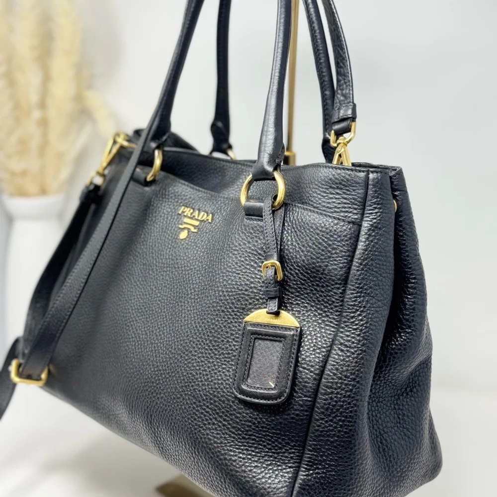 💯Authentic Preloved PRADA Vitello Daino Leather Top Handle Bag - Picture 3 of 10